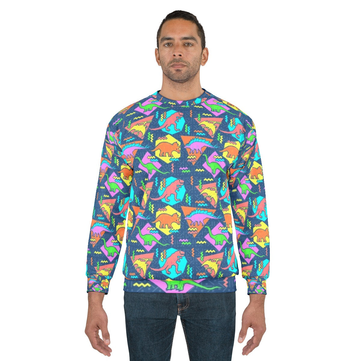 Nineties Dinosaur Pattern Sweatshirt - men