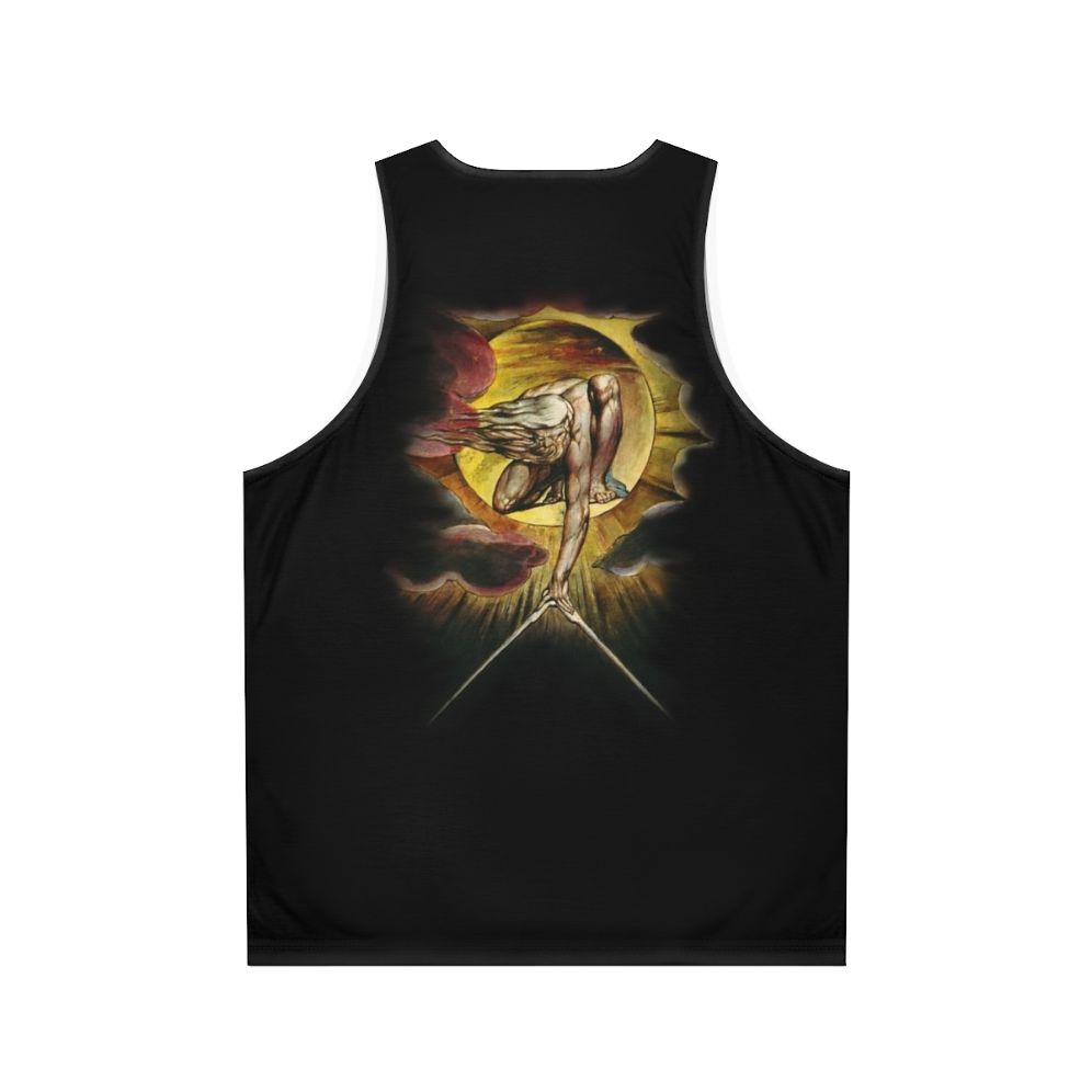 Unisex tank top featuring the mystical artwork "The Ancient of Days" by William Blake - Back