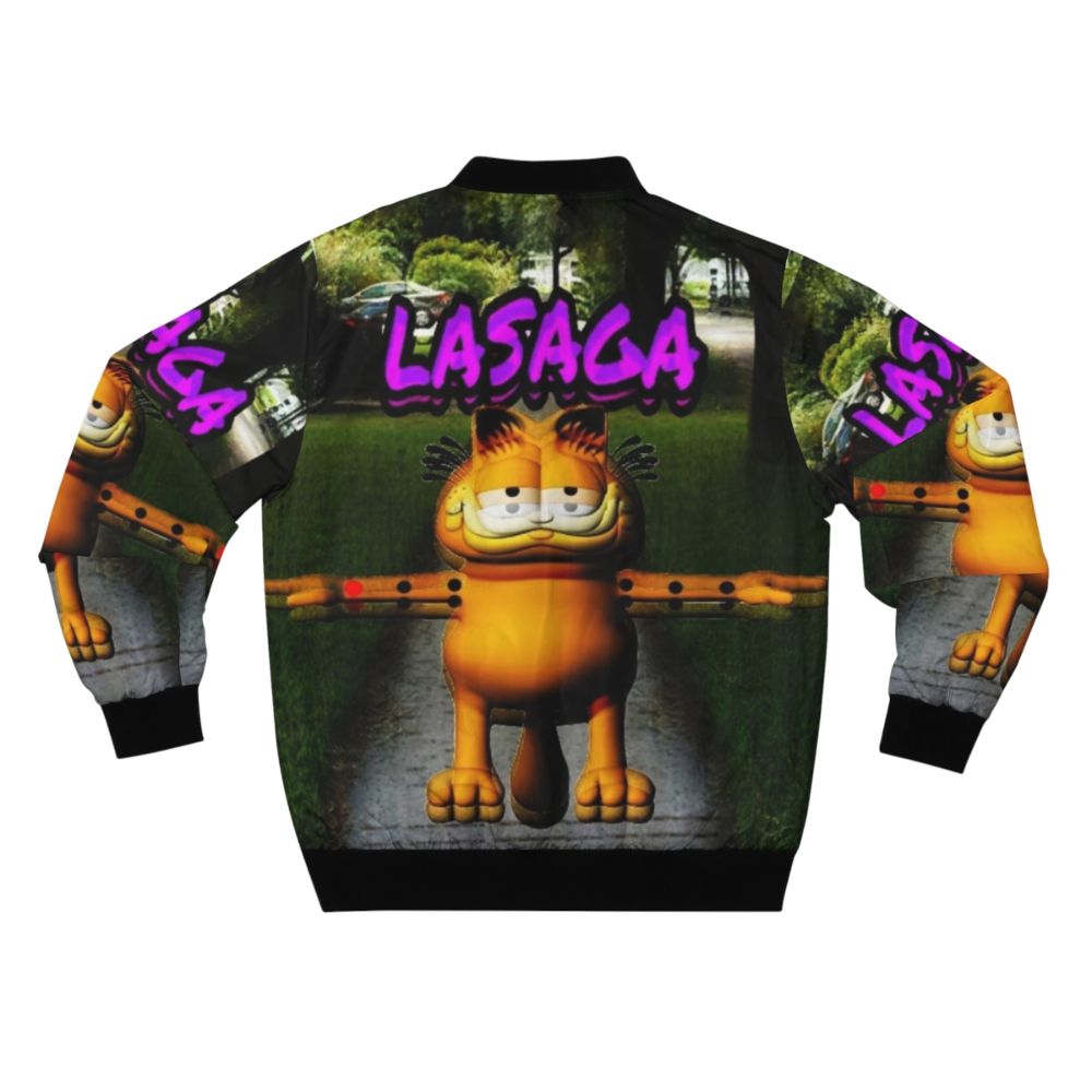 Garfield-themed bomber jacket with meme-inspired graphics - Back