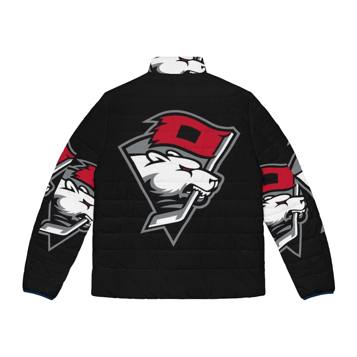 Charlotte Checkers Puffer Jacket featuring the team's logo - Back