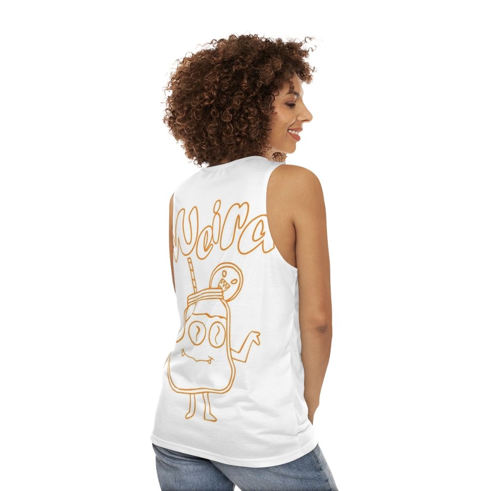 Unisex Tank Top with Unique Graphic Design - women back