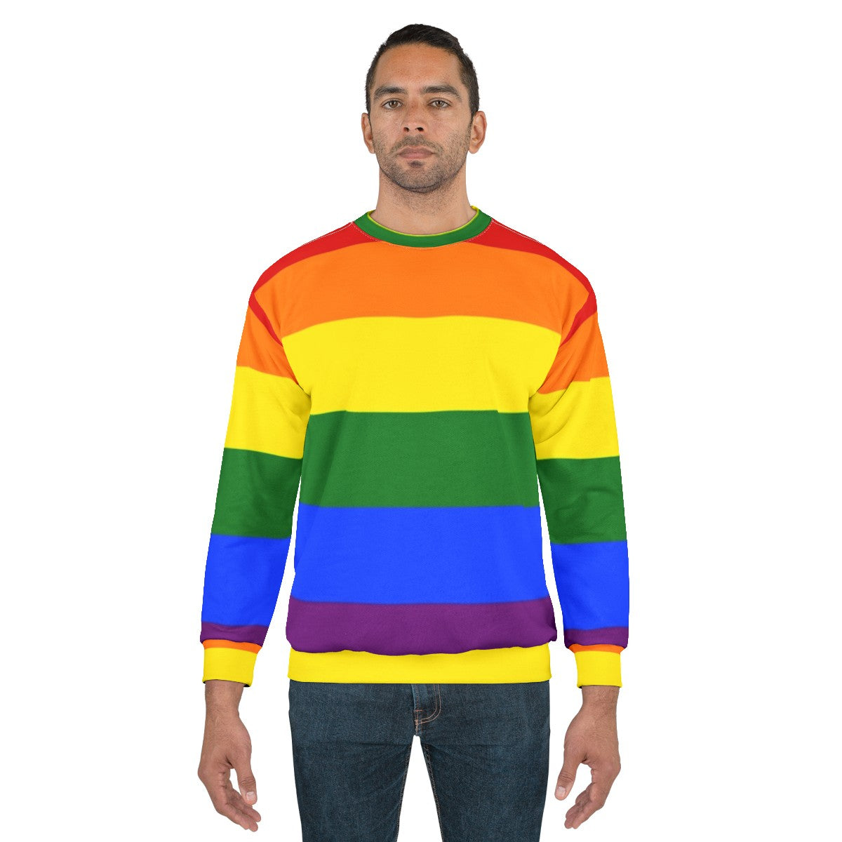 Colorful rainbow LGBTQ pride sweatshirt - men