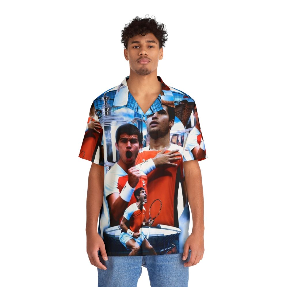 Carlos Alcaraz US Open 2022 Hawaiian Shirt - People Front