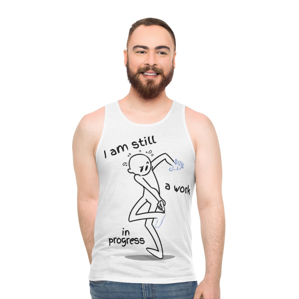 Unisex "Work In Progress" motivational tank top - men