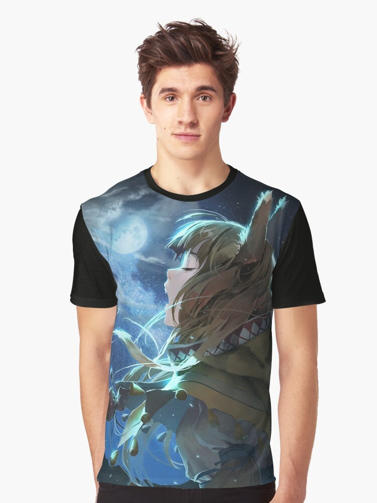 Horo anime character t-shirt, featuring the beloved wolf deity from Spice and Wolf manga and anime series - Men