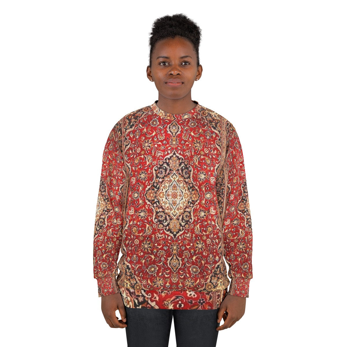 Floral Antique Persian Carpet Print Sweatshirt - women