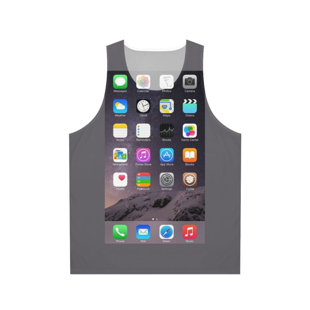 Minimalist Iphone Homescreen Unisex Tank Top