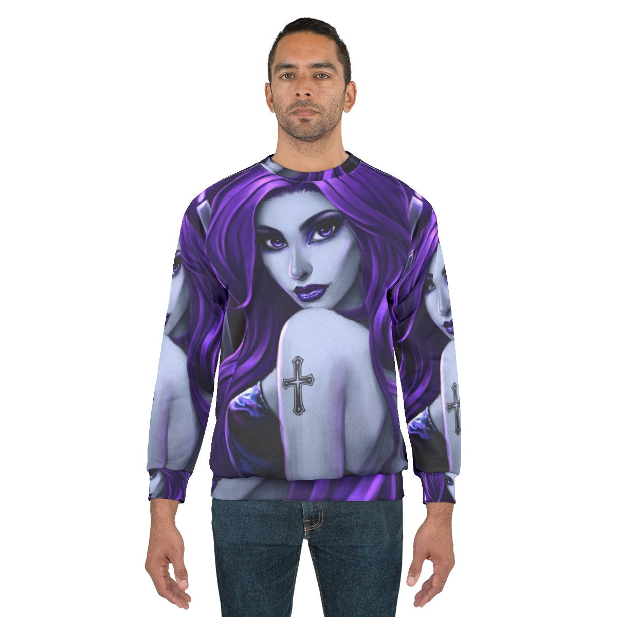 Goth beauty purple sweatshirt - men