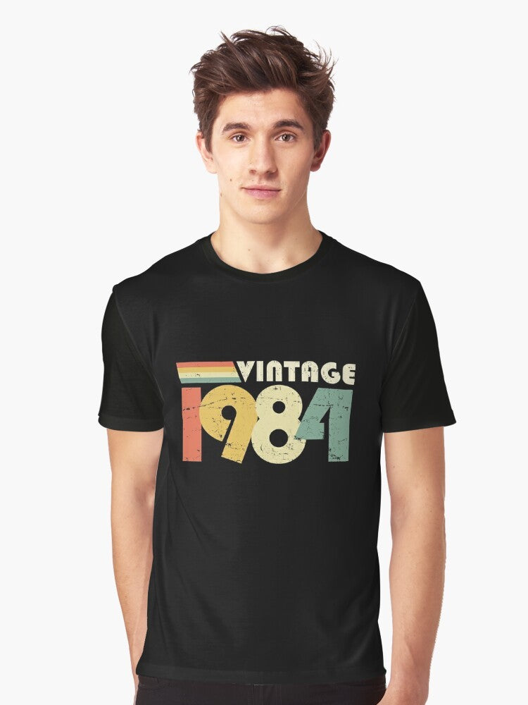 Vintage 1984 40th birthday distressed graphic design t-shirt - Men