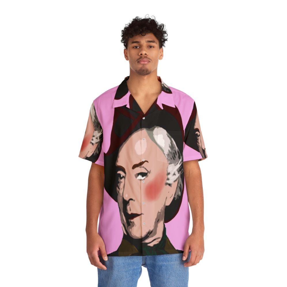 Quentin Crisp Hawaiian shirt with LGBTQ+ pride icon - People Front