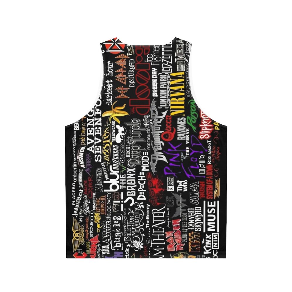 Retro Music Collage Unisex Tank Top - Back