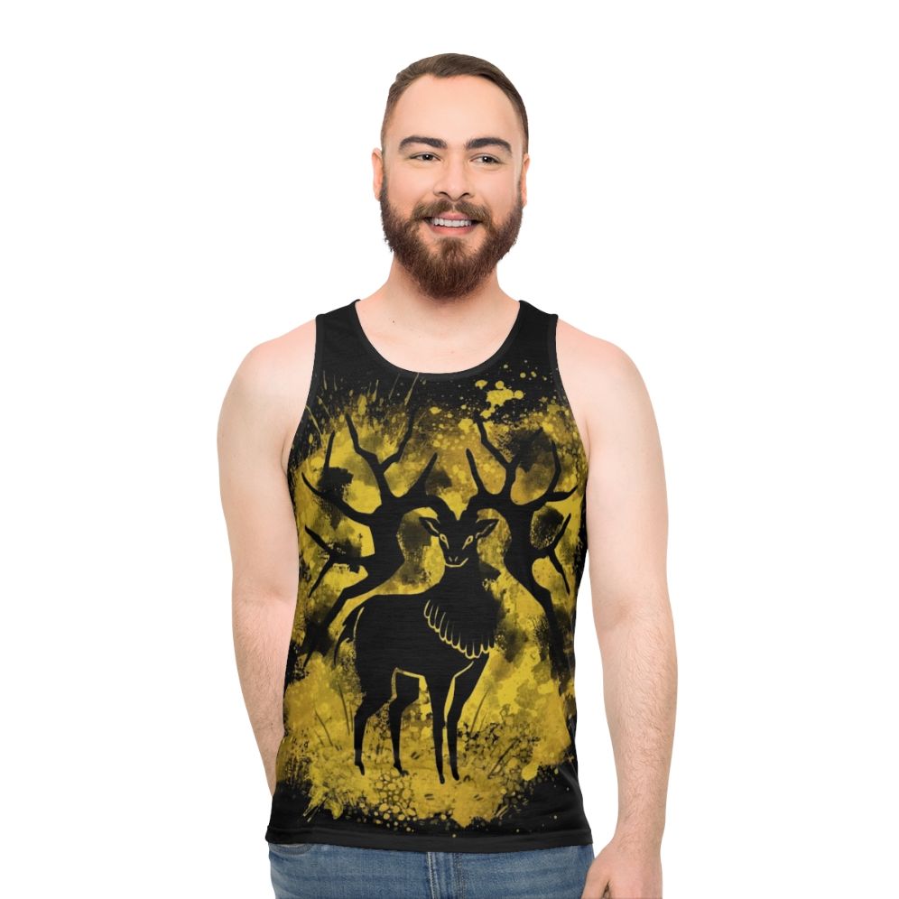 Golden Deer Splatter Unisex Tank Top - men