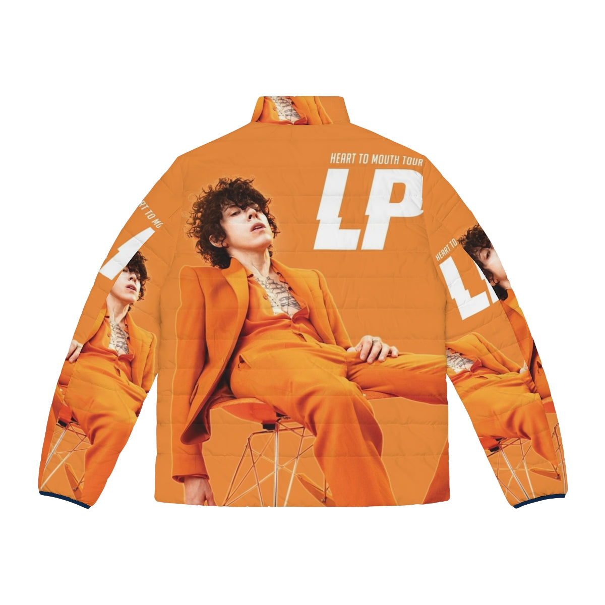 LP Heart to Mouth Tour Puffer Jacket - Stylish Outerwear for Music Fans - Back