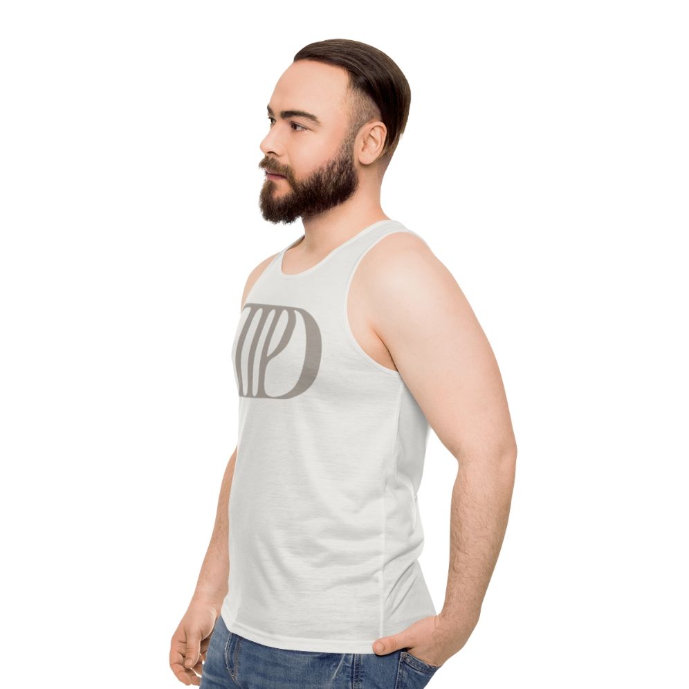 The Tortured Poets Department Unisex Tank Top featuring Taylor Swift's Midnights album art - men side