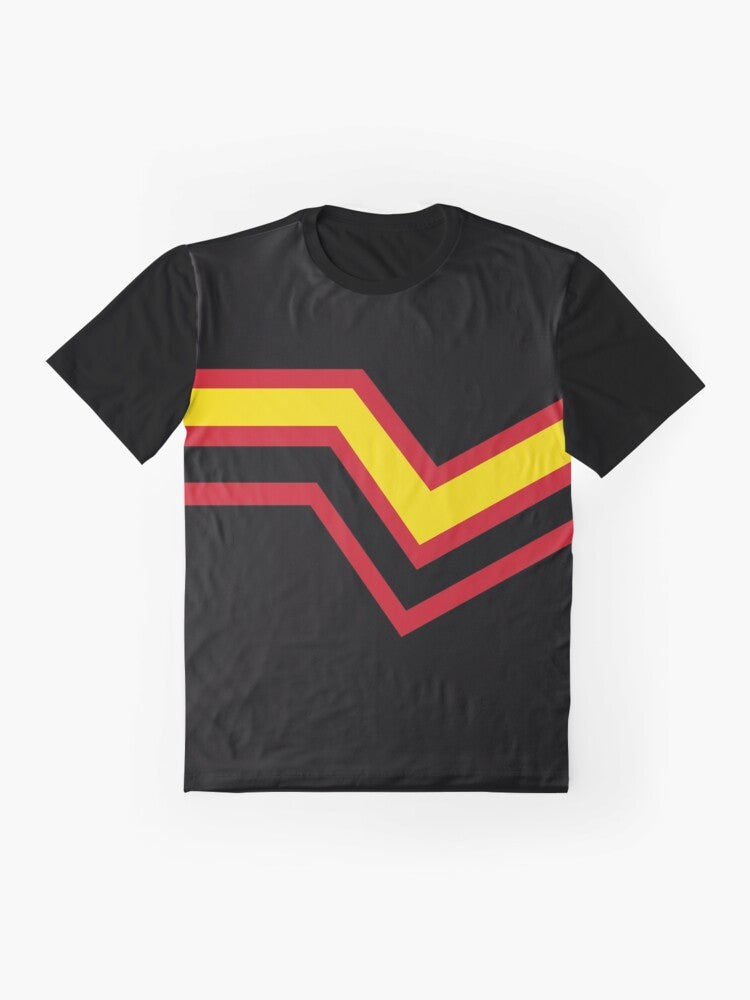 Rubber Pride Flag Graphic T-Shirt for Fetish and Kink Lovers - Flat lay