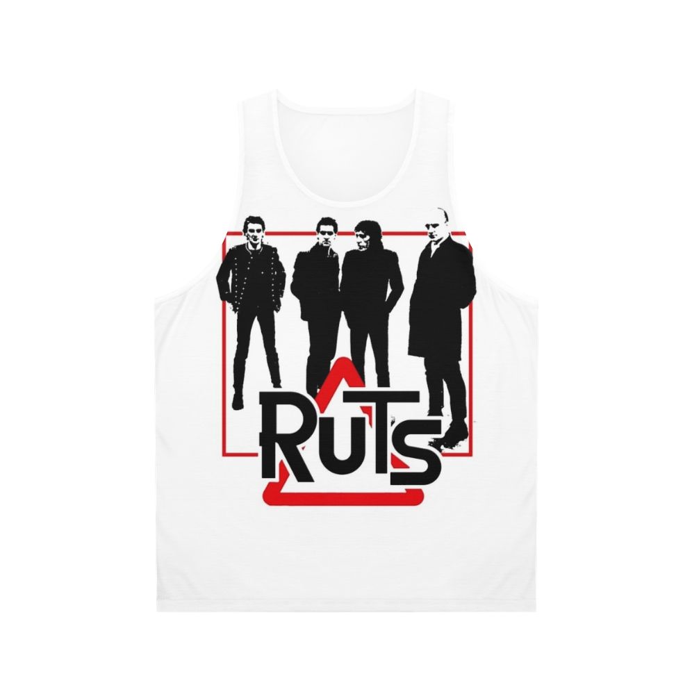 Unisex punk rock tank top featuring The Ruts band logo