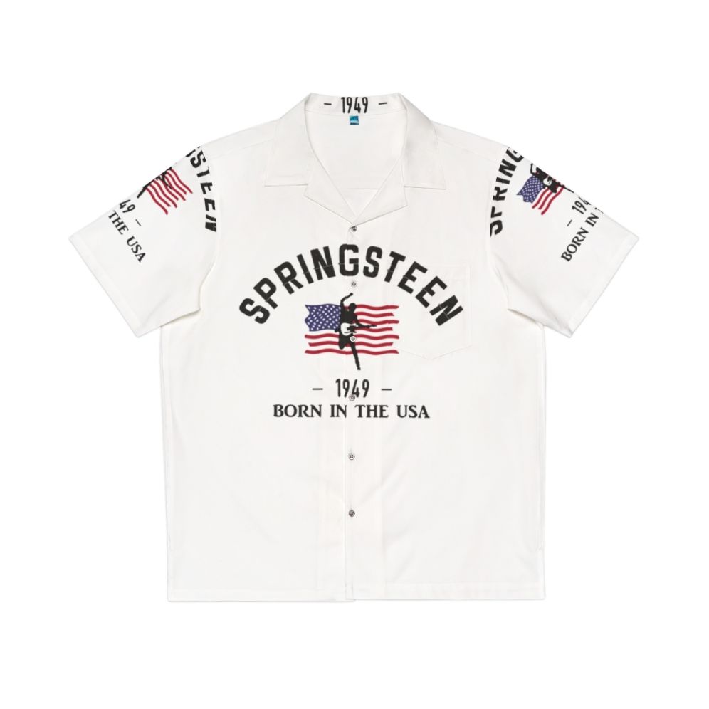 Born in USA Hawaiian Shirt with Bruce Springsteen Inspired Graphics