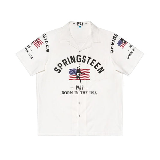 Born in USA Hawaiian Shirt with Bruce Springsteen Inspired Graphics