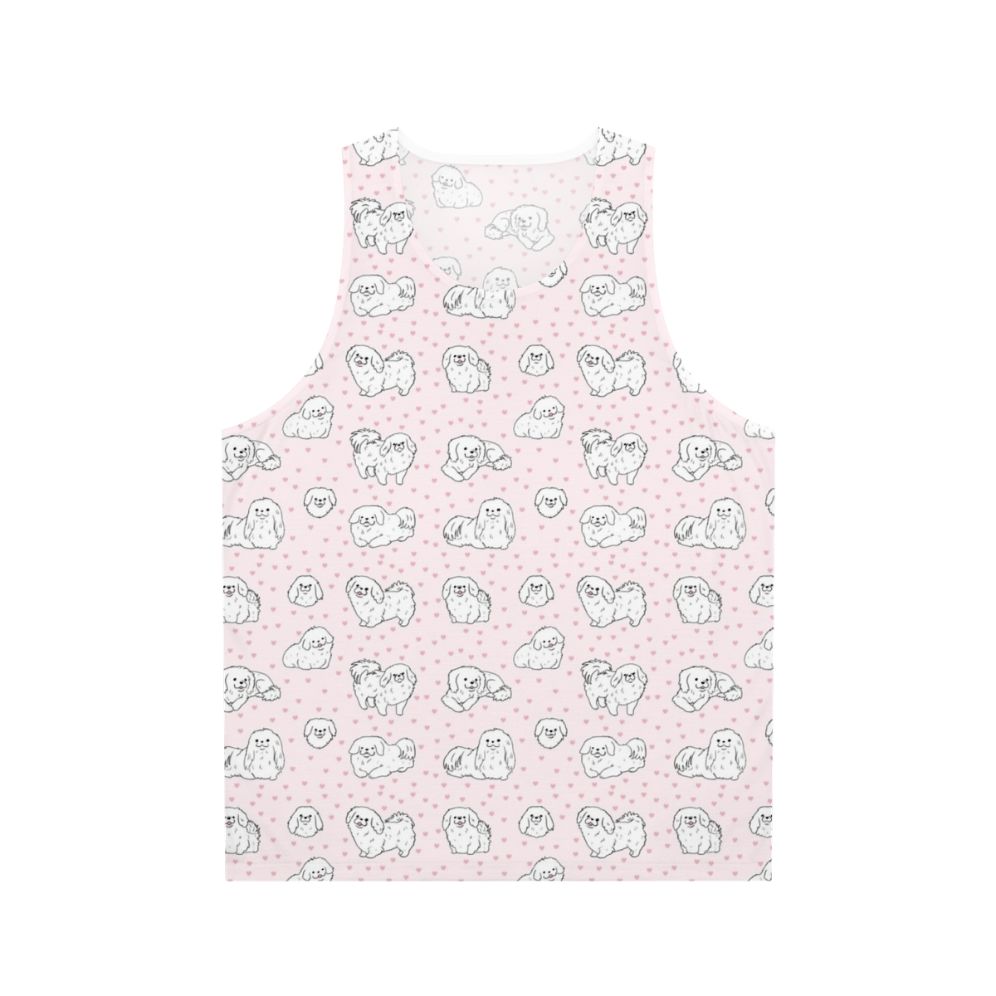 Pekingese dog illustration on a unisex tank top