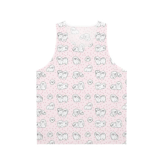 Pekingese dog illustration on a unisex tank top