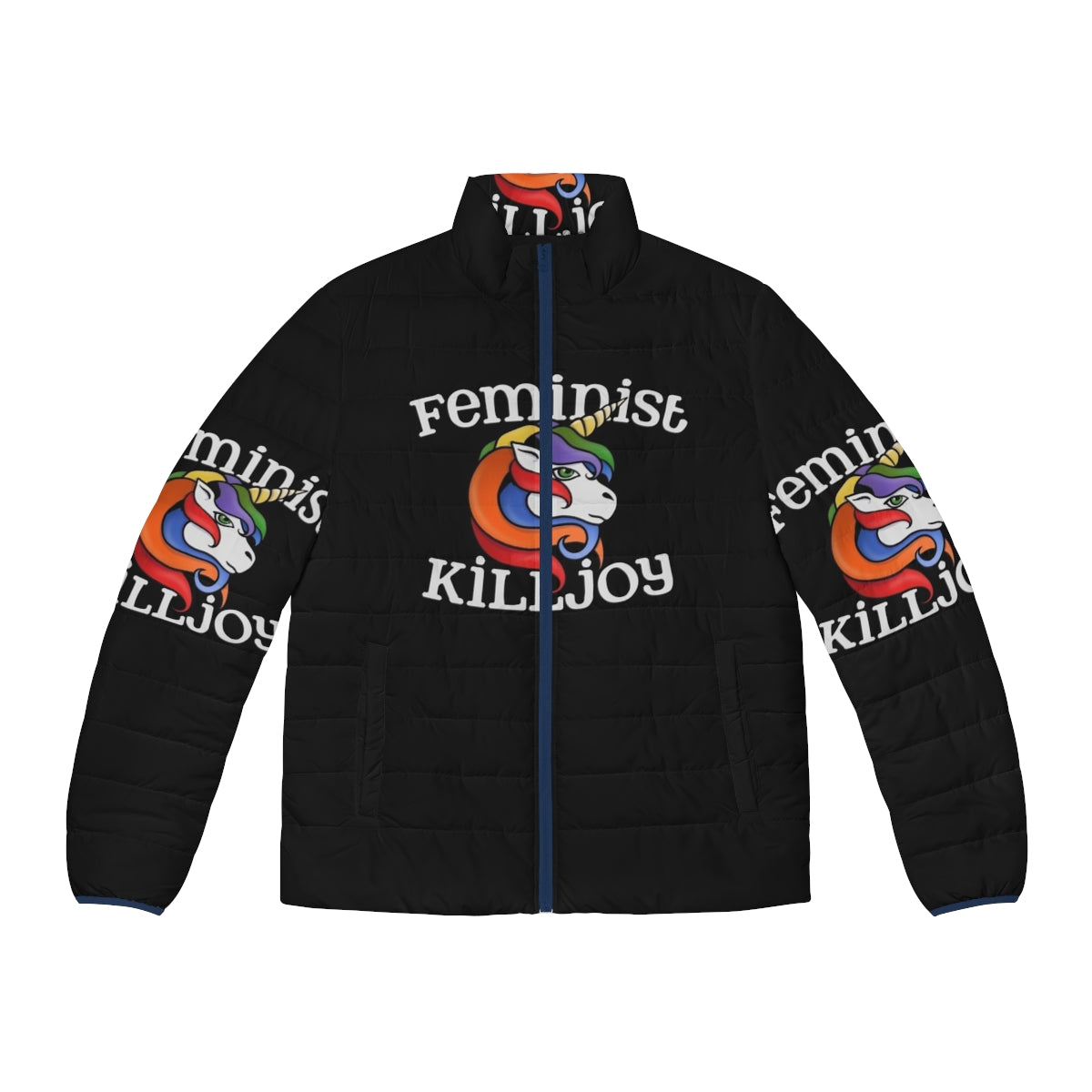 Feminist Killjoy Unicorn Rainbow Puffer Jacket 2