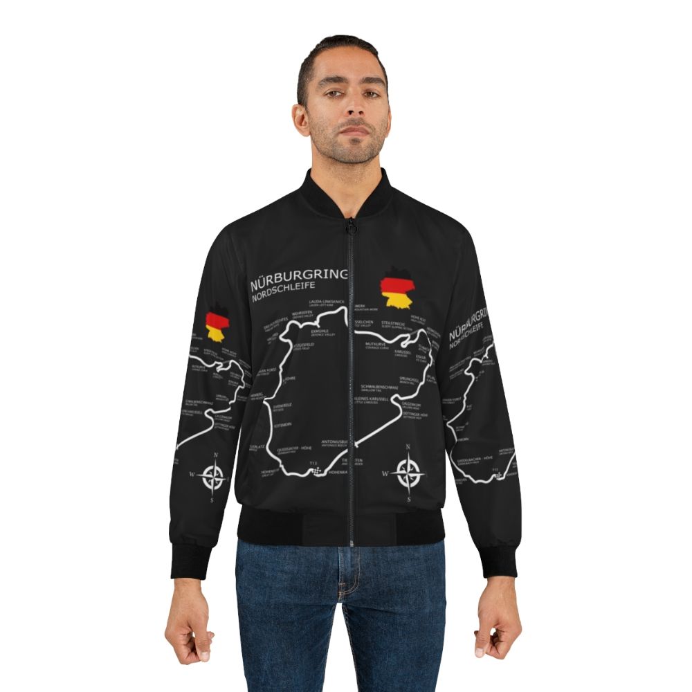 Nurburgring Nordschleife bomber jacket featuring the iconic German racing circuit - Lifestyle