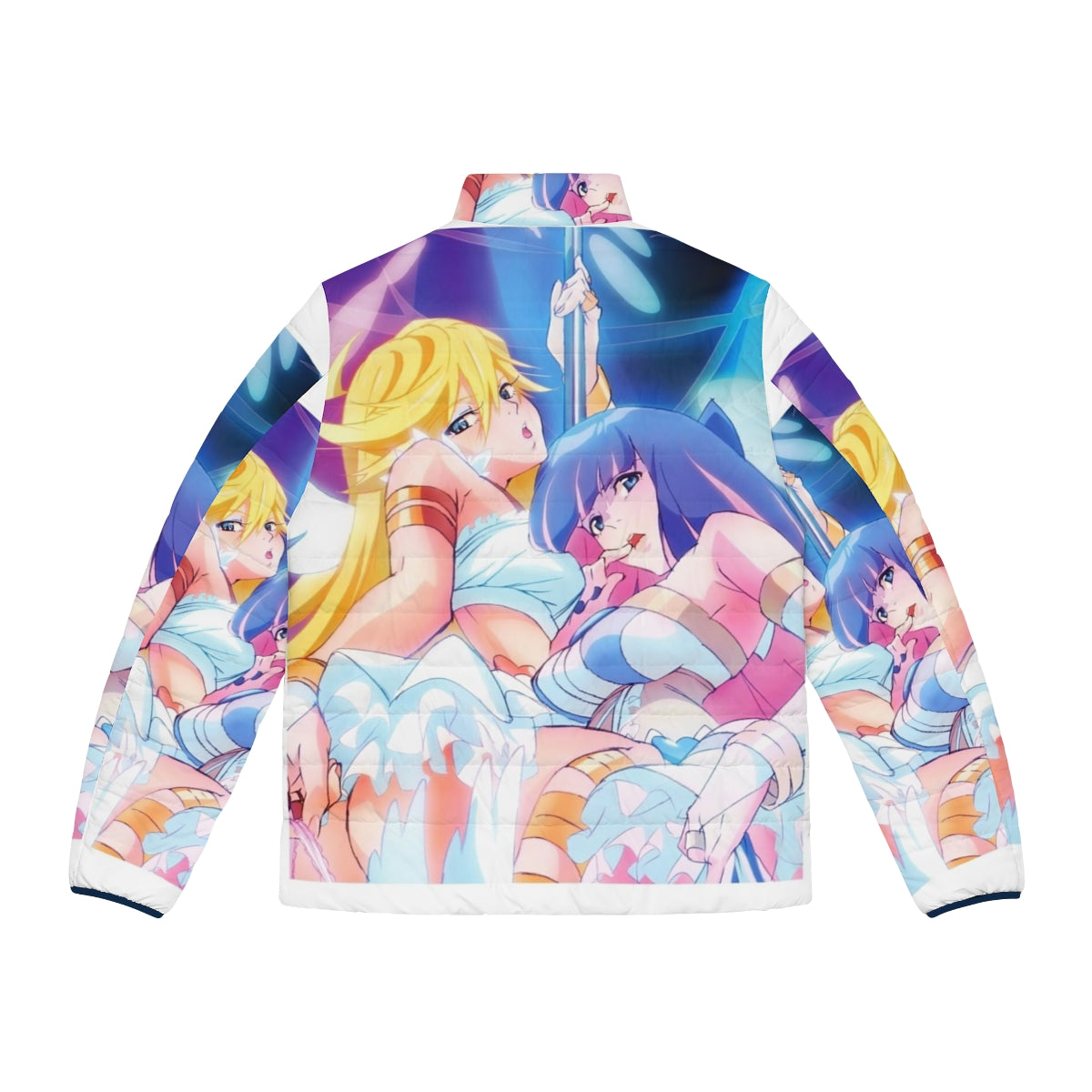 Anime inspired puffer jacket with Panty and Stocking with Garterbelt design - Back