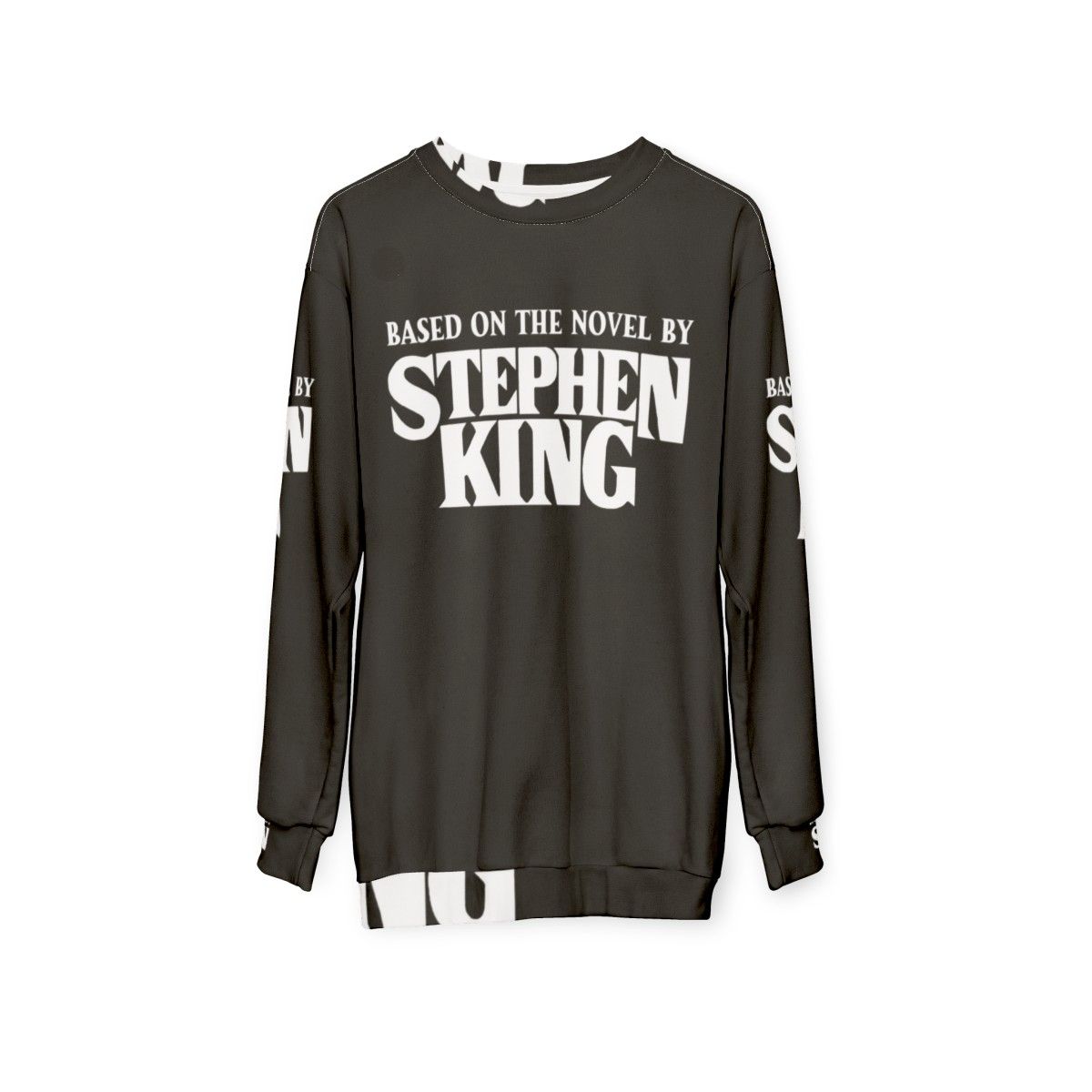 Stephen King-inspired horror sweatshirt featuring a graphic based on one of his acclaimed novels - hanging