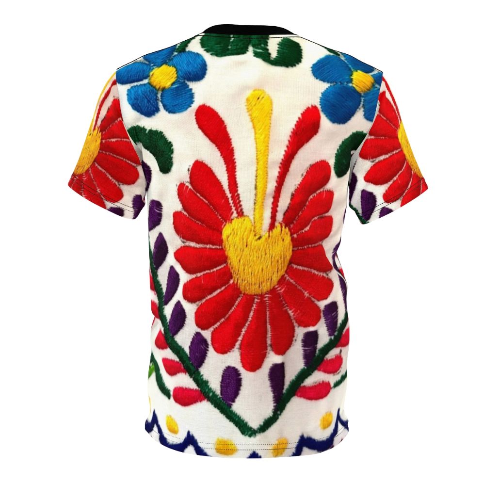 Beautifully detailed Mexican-inspired floral design on a high-quality t-shirt. - Back