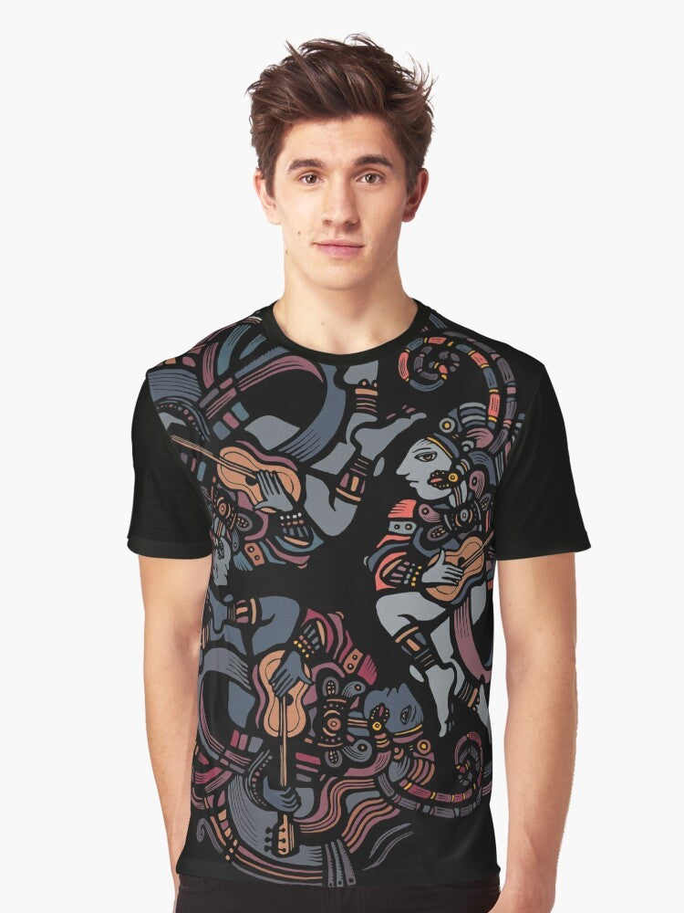 Aztec mandala graphic design on a t-shirt for women - Men