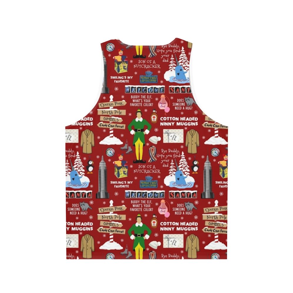 Buddy the Elf Collage Unisex Christmas Movie Tank Top - Back