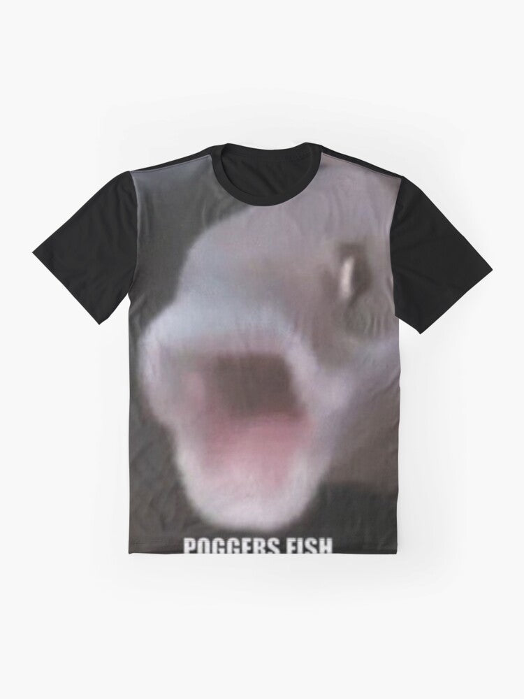 Pog Fish Poggers Fish Graphic T-Shirt with Cute Cartoon Fish Design - Flat lay