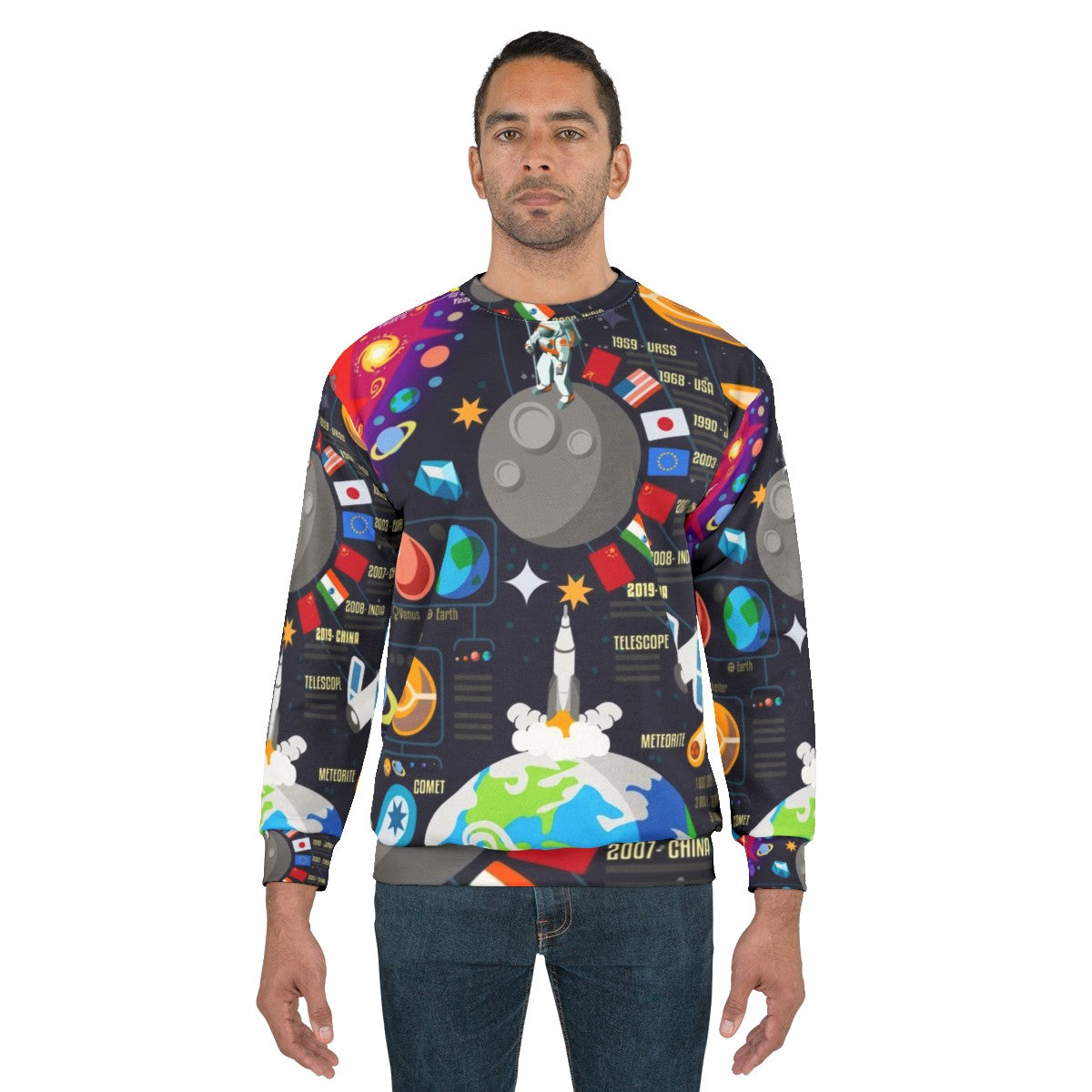 Space Universe Infographics Big Bang Sweatshirt - men