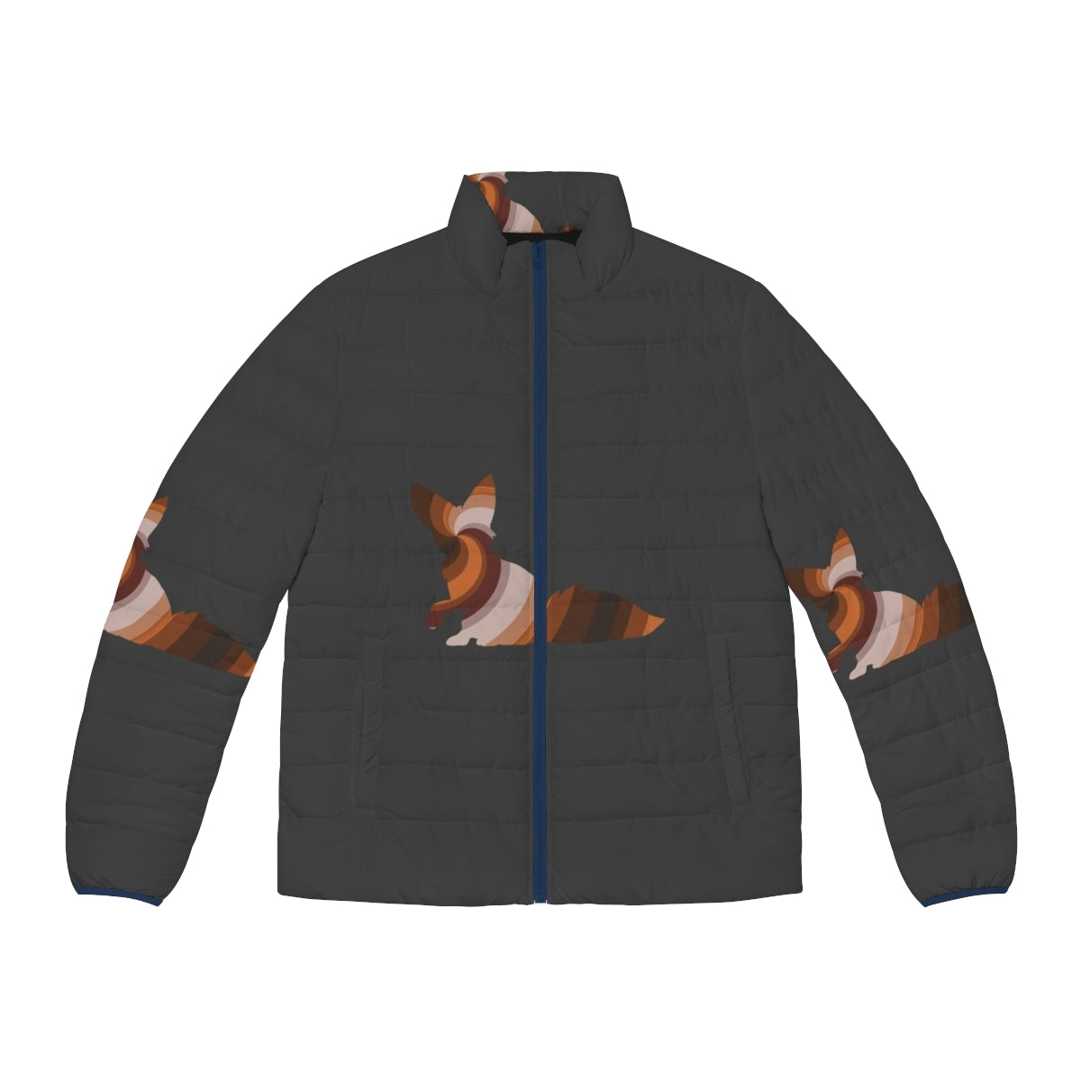 Vibrant watercolor-style illustration of a fox on a puffer jacket