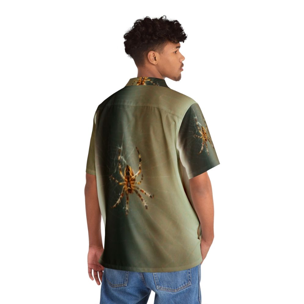 Tropical spider web insects animals Hawaiian shirt - People Back