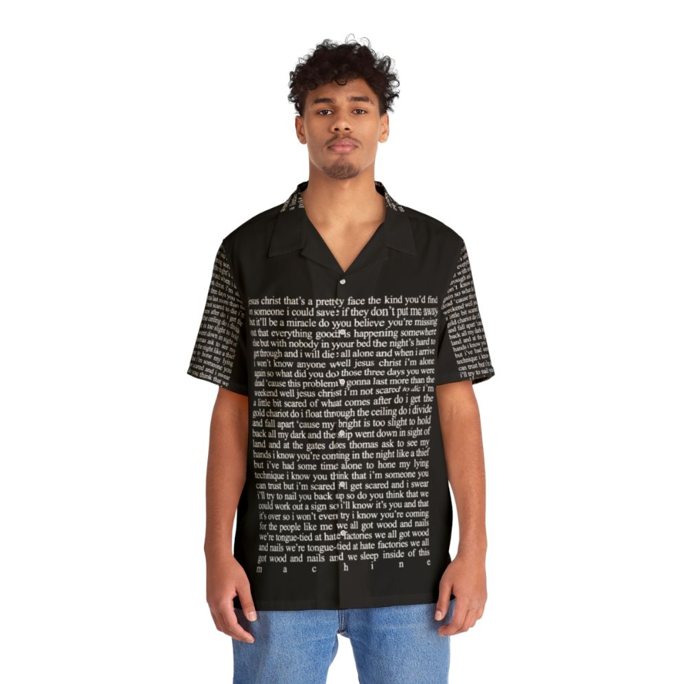 Jesus Christ lyrics Hawaiian shirt with text and graphic design - People Front