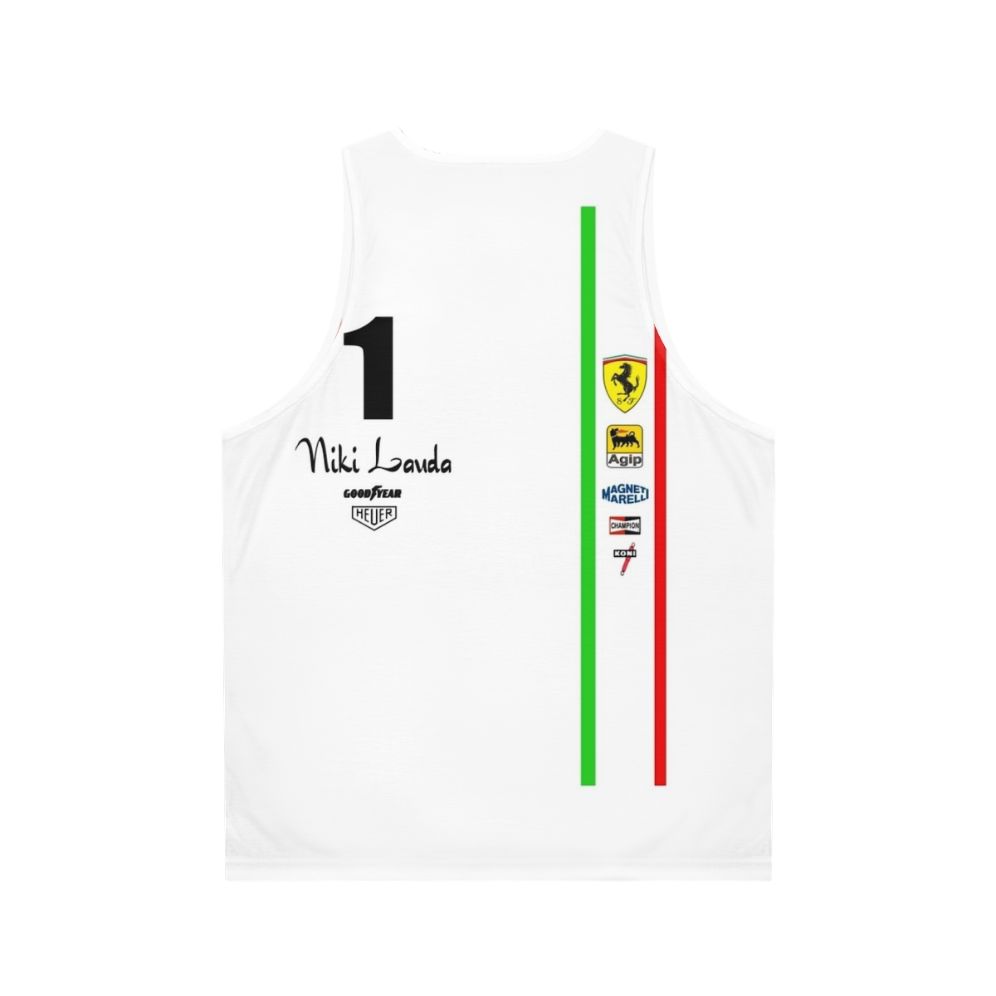 Niki Lauda Ferrari F1 Racing Unisex Tank Top - Back