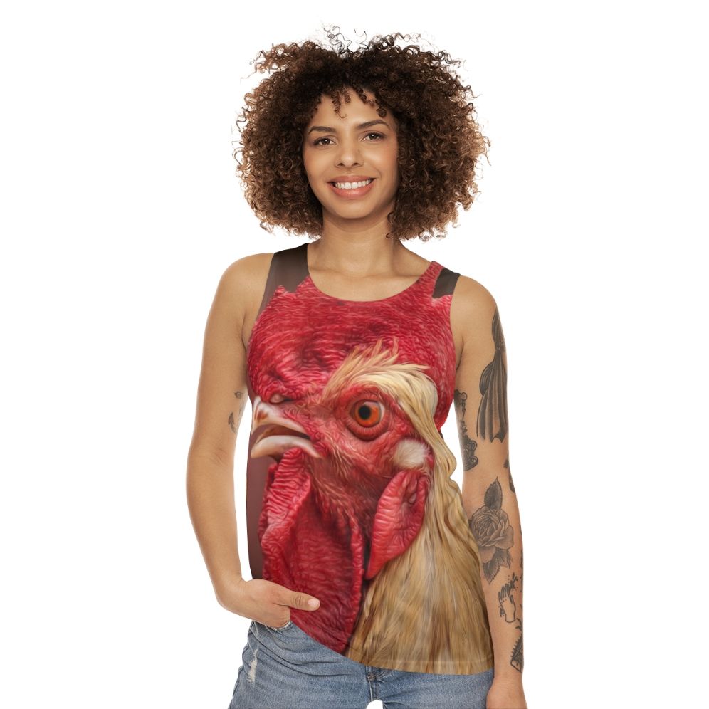 Rooster Chicken Red Poultry Farm Animals Unisex Tank Top - women