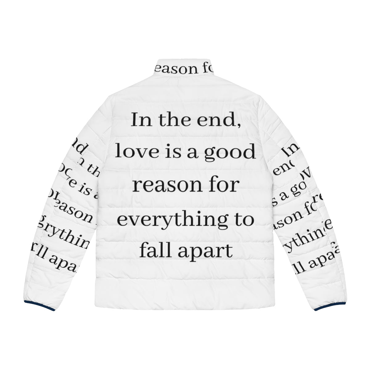 Tokyo Quote Money Heist Season 5 Puffer Jacket with Quote - Back