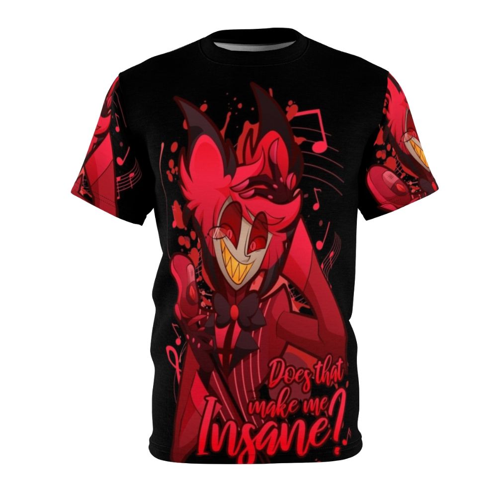 Hellish red graphic tee with Alastor the Radio Demon from the Hazbin Hotel cartoon series