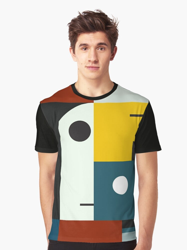 Bauhaus modernism graphic t-shirt featuring shapes and colors - Men