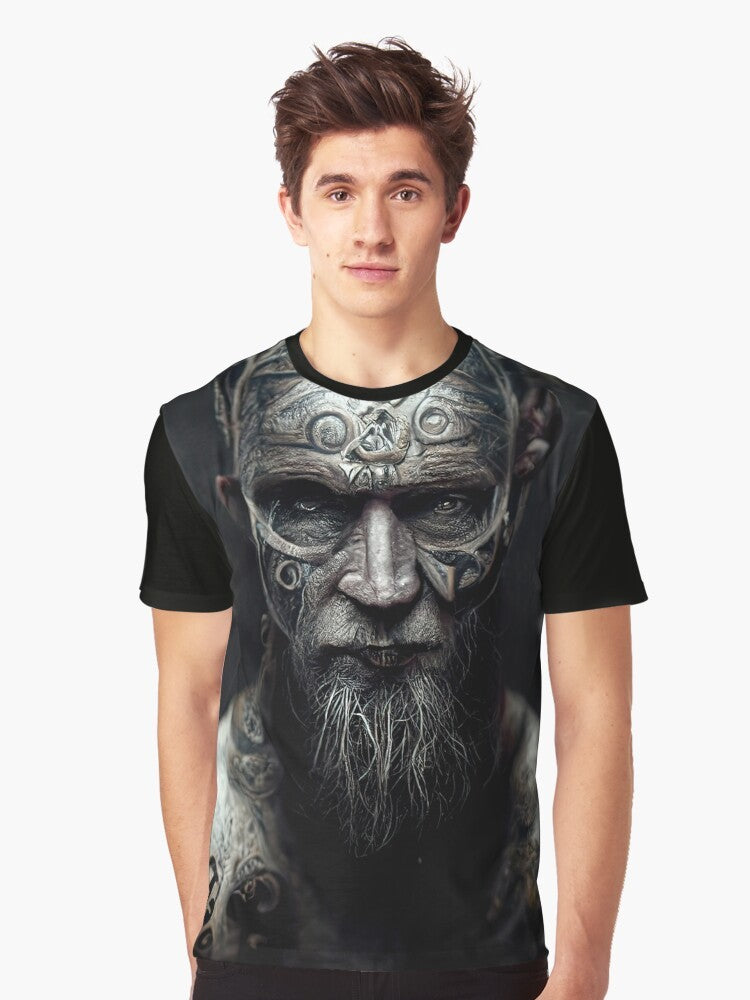 Loki Norse Mythology Graphic T-Shirt featuring the trickster god of Asgard - Men