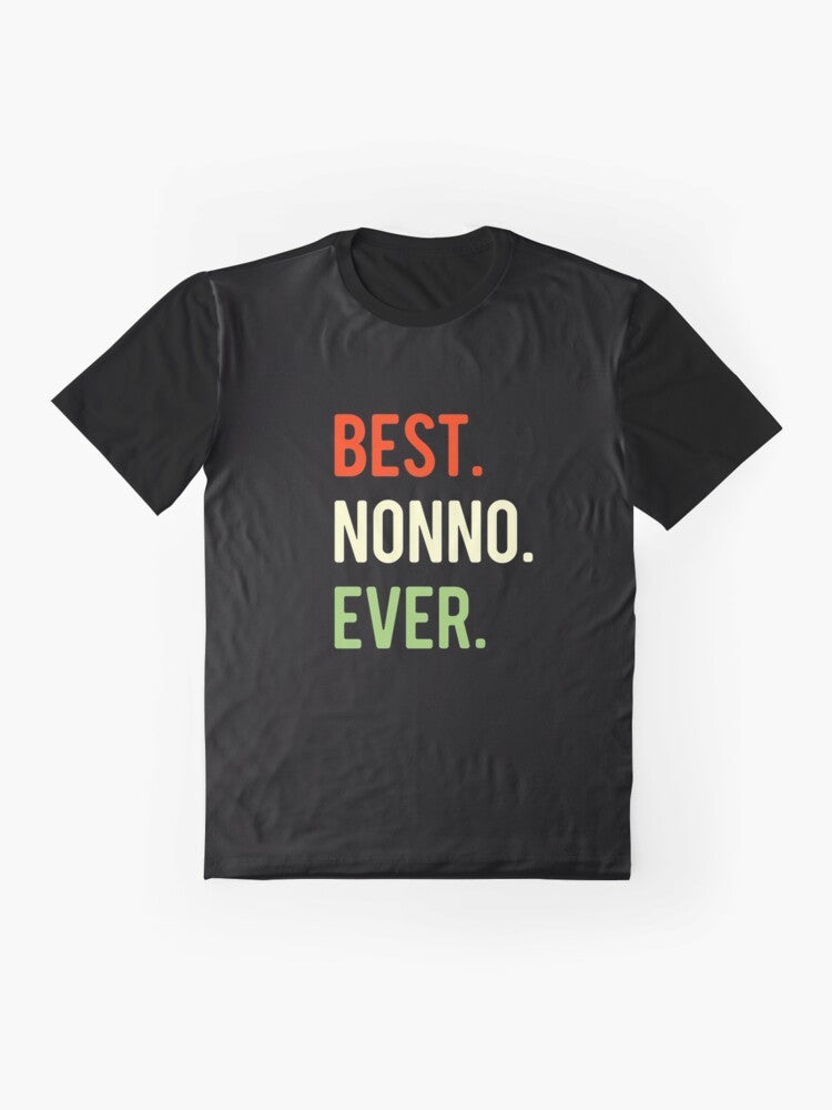 Best Nonno Ever Graphic T-Shirt for Italian Grandparents - Flat lay