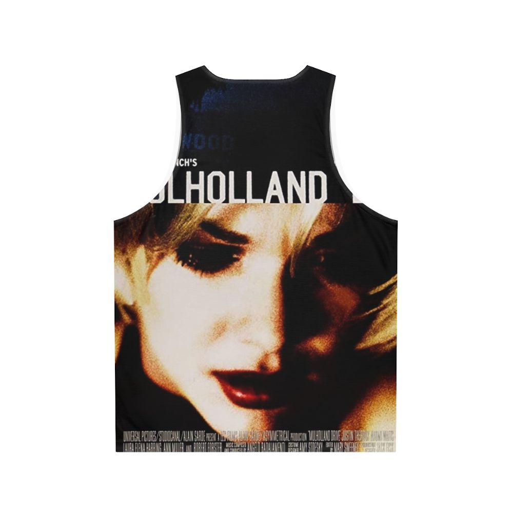 Hollywood Poster Unisex Tank Top with David Lynch Movies and Mulholland Dr Graphic - Back