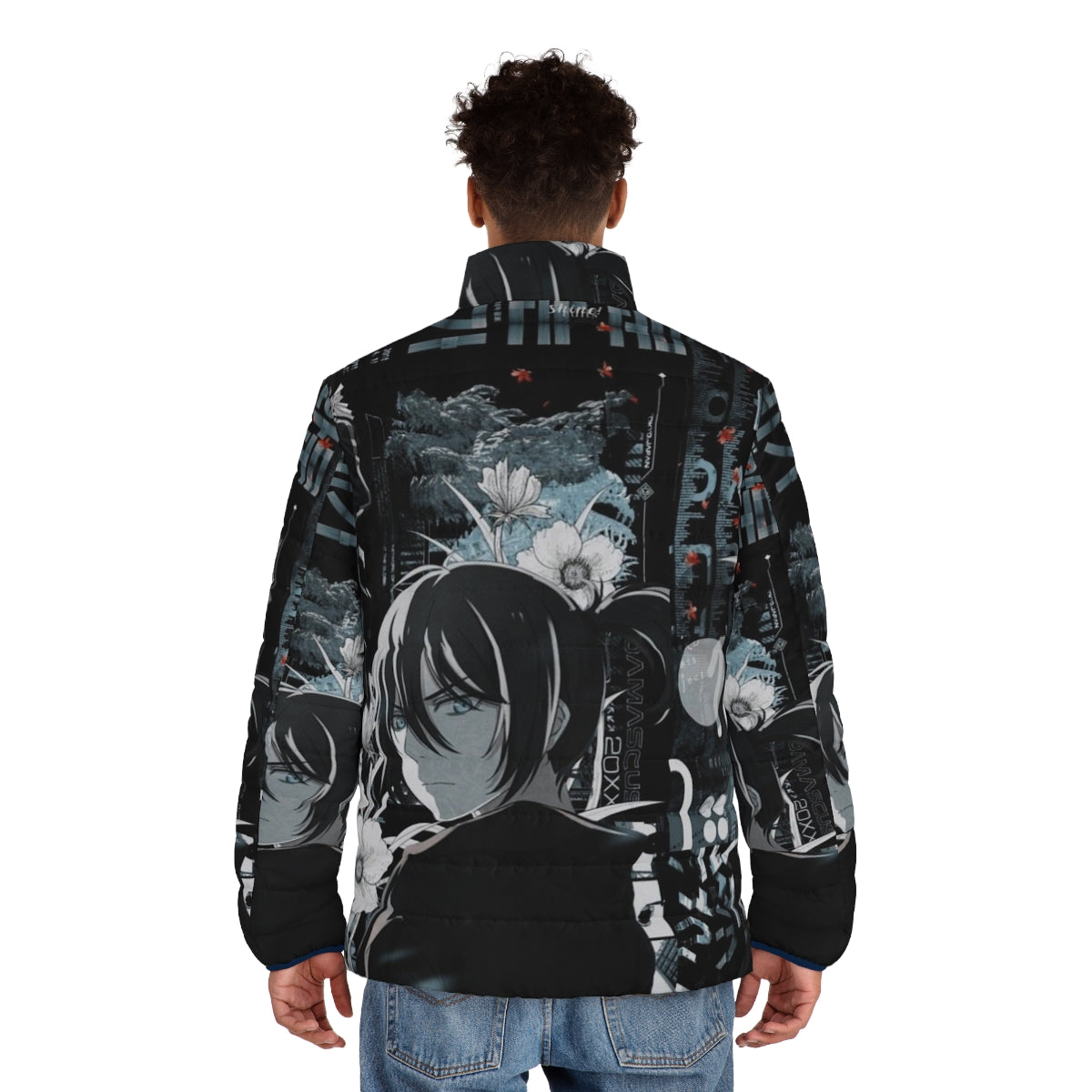 Noragami 5 Puffer Jacket with cute anime characters - men back