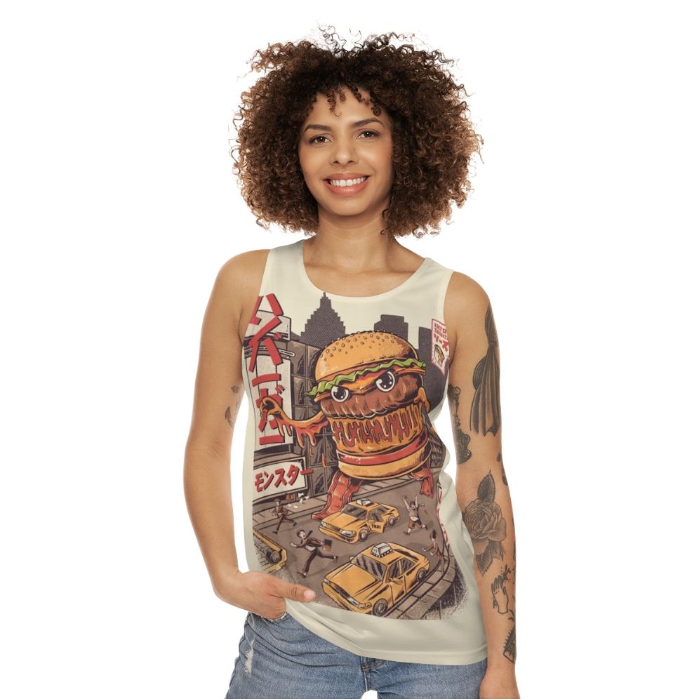 Burgerzilla anime-inspired unisex tank top - women