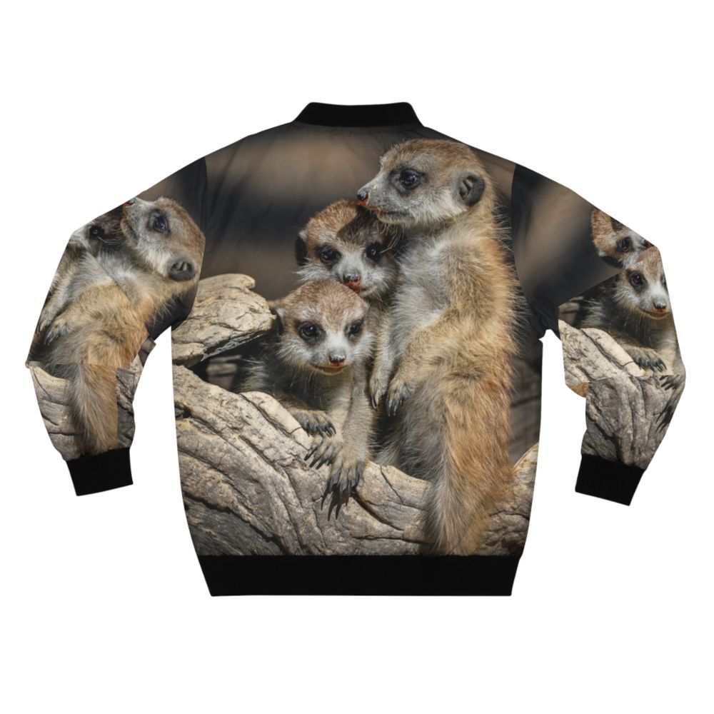 Meerkat Manor Bomber Jacket featuring meerkats in the Australian bush - Back