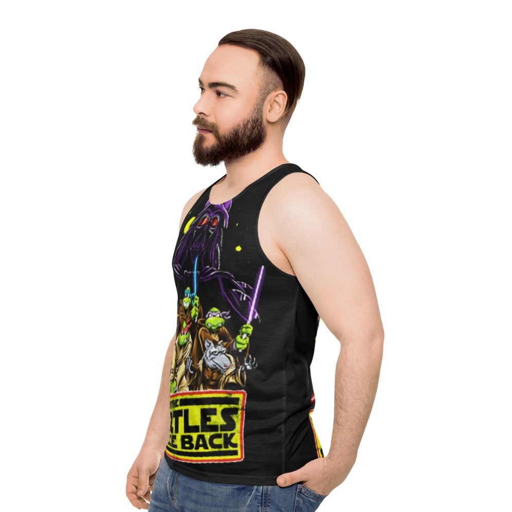 Retro Turtles Strike Back Unisex Tank Top - men side