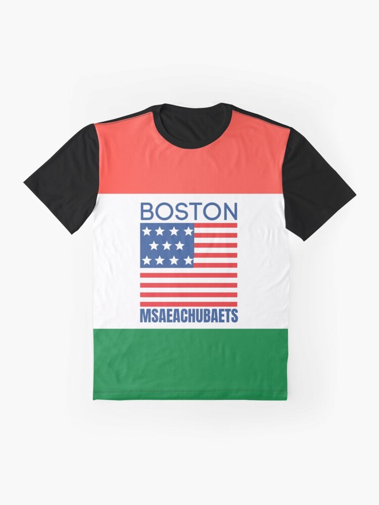 Boston Massachusetts Msaeachubaets Graphic T-Shirt - Flat lay