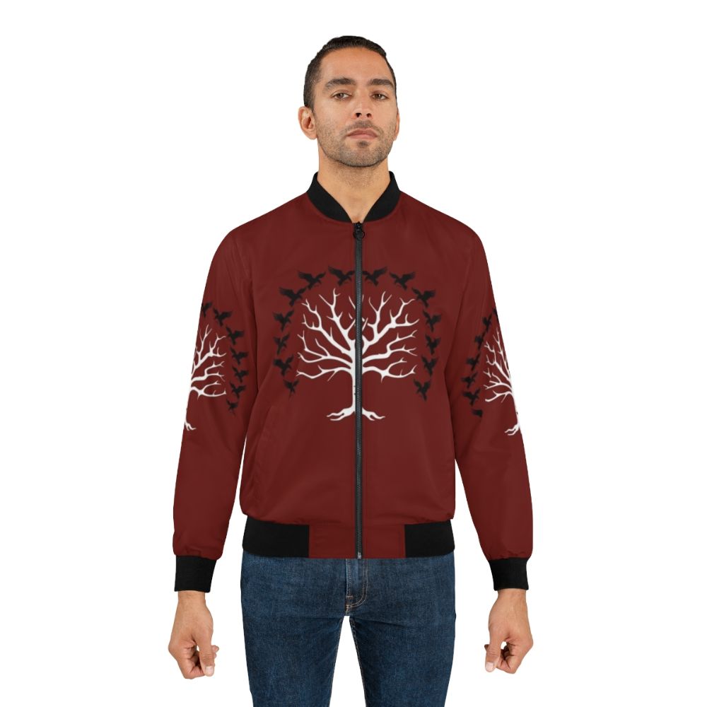 House Blackwood Bomber Jacket with Direwolf Sigil Design - Game of Thrones Inspired - Lifestyle